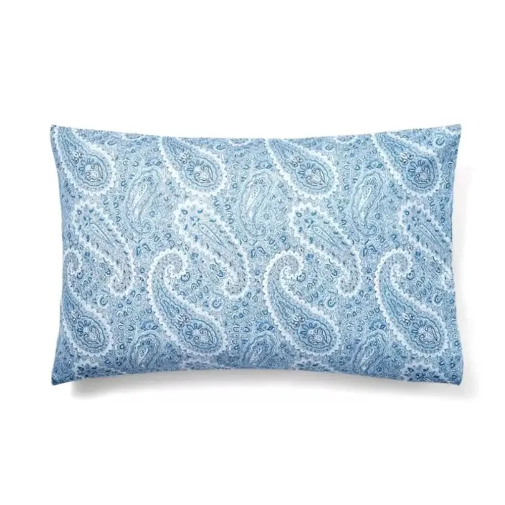 Paisley Duvet Set Lauren Ralph Lauren Flannel Duvet Cover Set Bantry Blue, Queen - Picture 5 of 6